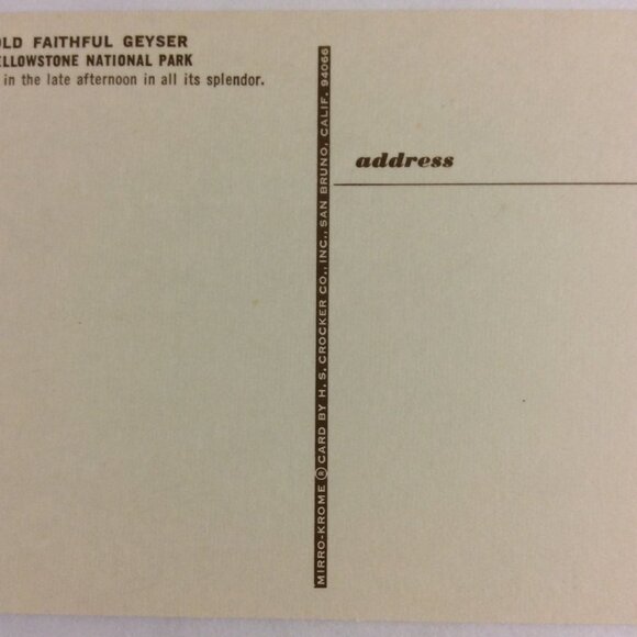 VINTAGE Post Card Old Faithful Geyser Yellowstone - Picture 11 of 12